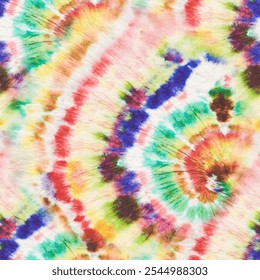 Tie Dye Seamless Round. Blue Color Swirl Background. Red Tie Dye. Swirl Pattern. Tshirt Tiedye Pattern. Vector Rainbow Music. 1960 Bright Texture. Seamless Tie Dye. Abstract Spiral Pattern.