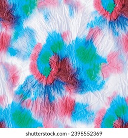 Redondeo sin problemas de tinte de abeto. Tintes rosados. Patrón brillante de 1960. Patrón Swirl. Espiral de paz de Tiedye. Acuarela de vectores psicodélicos. Patrón arcoiris de tela. Tinta arcoiris. Fondo De Giro Multicolor.