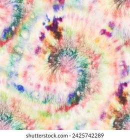 Tie Dye Seamless Shirt. Pink Color Swirl Background. Red Tie Dye. Rainbow Tie Dye. Swirl Pattern. 1960 Bright Pattern. Fabric Tiedye Pattern. Spiral Rainbow Peace. Psychedelic Vector Pattern.