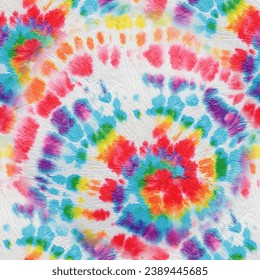 Tie Dye Seamless Shirt. Vector Tiedye Print. Swirl Pattern. Abstract Spiral Watercolor. 1960 Bright Tie Die. Seamless Tie Dye. Grunge Rainbow Pattern. Pink Color Swirl Background. Pink Tie Dye.