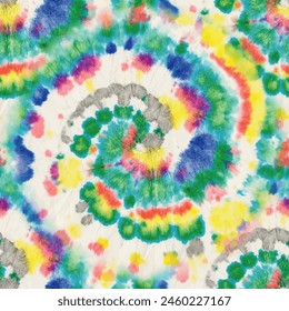 Tie Dye Seamless Swirl. 1970s Tiedye Pattern. Green Color Swirl Pattern. 1960 Stripe Tie Die. Pink Tie Dye. Seamless Tye Dye. Swirl Tie Dye. Spiral Rainbow Print. Psychedelic Vector Watercolor.