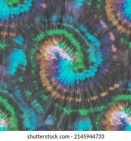 Tie Dye Seamless Vector. Rainbow Curve. Black Tie Dye Batik. Spiral Green Tie Die. Vector Old Background. Abstract Tye Die Pastel Tshirt. Black Tie Dye Texture. Dyed Print. Green Swirl Tye Dye Pattern