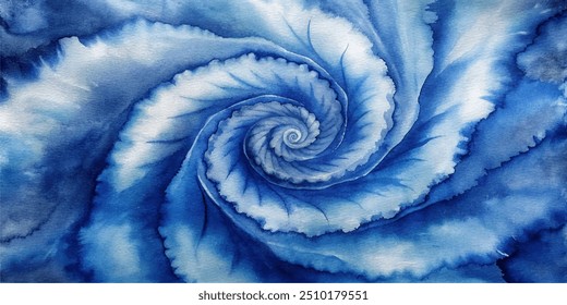 Tie Dye Shibori - horizontal Vector Background in Indigo color. Watercolour vector Texture. Organic Texture Element Wabi Sabi, Ikat.