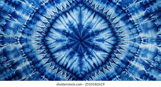 Tie Dye Shibori - horizontal Vector Background in Indigo color. Watercolor vector Texture. Organic Texture Element Wabi Sabi, Ikat.