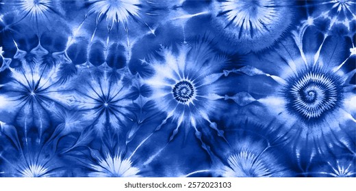 Tie Dye Shibori - horizontal Vector Background in Indigo color. Watercolour vector Texture. Organic Texture Element Wabi Sabi, Ikat