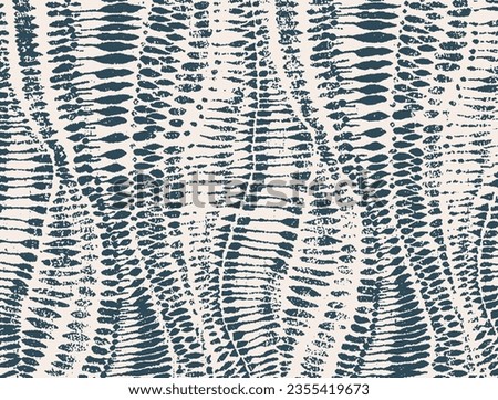 Tie Dye Shibori Pattern. Abstract Stroke Waves. Organic Mess Texture. Chaotic Ornament. Indigo Print Background. Snake Skin Pattern. Natural Backdrop.