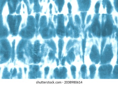 Tie dye shibori pattern. Hand painted ornamental indigo blue navy teal elements on white background. Abstract texture. Print for textile, fabric, wallpaper, wrapping paper.