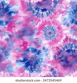 Tie dye Shibori Watercolor Seamless Pattern. Design element for sale banners, posters, labels, and gift wrapping paper.