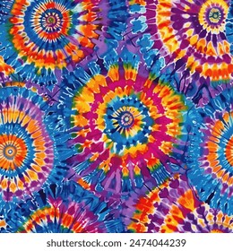 Tie dye Shiori Watercolor Seamless Pattern. Design element for sale banners, posters, labels, and gift wrapping paper.