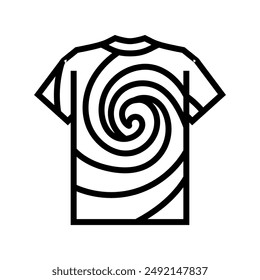 tie dye shirt diy fashion handmade line icon vector. tie dye shirt diy fashion handmade sign. isolated contour symbol black illustration