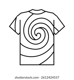 tie dye shirt diy fashion handmade line icon vector. tie dye shirt diy fashion handmade sign. isolated contour symbol black illustration