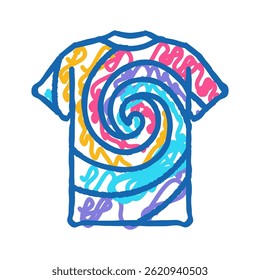 tie dye shirt diy fashion handmade doodle icon sketch vector. tie dye shirt diy fashion handmade sign. isolated symbol illustration