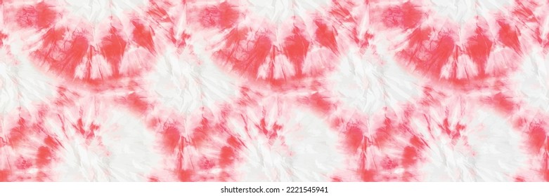 Tie Dye Shirt. Red Seamless Batik. Red Circle Pattern. Japanese Tie Dye. Vector Dyed Print. Red Seamless Background.  Rose Wash Pattern Vector. White Tiedye Vector. Fabric Tie Dye. Dip Brush Grunge