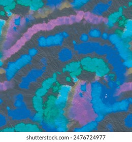 Tie Dye Shirt Vector. Circle Tie Dye Stripe. Blue Dark Print. Blue Print Shibori. Green Swirl Background. Spiral Black Circle. Seamless Dyed Fabric. Paint Old Swirl Background. Tie Dye Curve Circle.