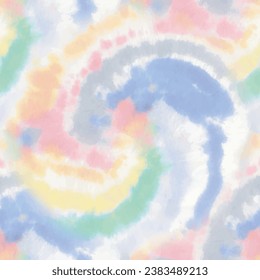 Tie Dye Spiral. Blue Color Swirl Pattern. Abstract Soft Repeat. Seamless Tiedye Pattern. Fabric Music Swirl. Red 1960 Texture. Tie Dye Swirl. Vector Rainbow Tiedye. Spiral Unicorn Pattern