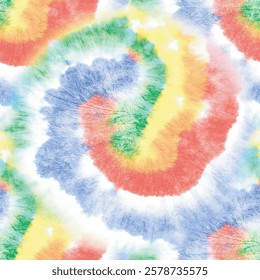 Tie Dye Spiral. Seamless Tiedye Pattern. Tshirt Peace Swirl. Blue 1960 Repeat. Abstract Pink Repeat. Tie Dye Swirl. Vector Rainbow Tiedye. Multi Color Swirl Pattern. Spiral Stripe Background