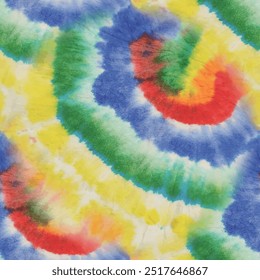 Tie Dye Spiral. Tie Dye Swirl. Seamless Tiedye Pattern. Blue 1960 Tie Die. Green Color Swirl Background. Circle Batik Shirt. Vector Rainbow Tiedye. Abstract Red Tie Dye. Spiral Stripe Background