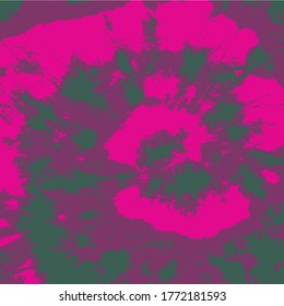 Tie Dye Spiral Vector. Bohemia Art. Pink Dye Wash. Purple Paint Strokes Colors. Neon Tie Die Background. Pink Shibori Twist Vector. Purple 