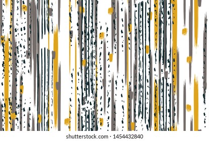 Tie dye stripe green and black brush vector seamless pattern texture grunge. Line ink abstract paint print on white textile background.