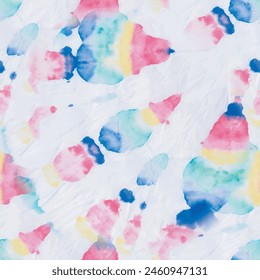 Tie Dye Stripy Spot. White Watercolor Paint. Rainbow Vector Tie Dye. Pastel Stripe Paint. Splash Grunge Background. Seamless Tie Dye. Splash Tiedye Peace. Dirty Stripe Pattern. Abstract Spot Batik.