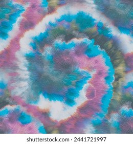 Tie Dye Swirl Vector. Blue Dark Print. Seamless Dyed Grunge. Print Old Boho Pattern. Green Paint Texture. Black Swirl Tie Dye. Spiral Blue Circle. Tie Dye Curve Circle. Circle Tie Dye Print.