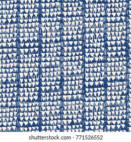 Tie dye triangle geometric seamless pattern. Geometric print texture. Organic Watercolor natural tiles. Striped folk japanese cotton background. Indigo Swimwear shibori fabric. Organic bed print. 