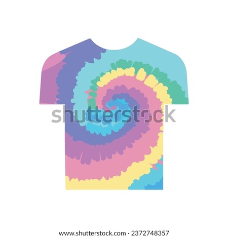 Tie dye t-shirt vector illustration in cartoon style. Flat icon design for mobile app and web sites.