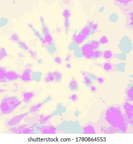 Vector De Giro De Tinta. Pintura Bohemia Acrílica Floral. Patrón hipnótico de tinte. Flor vectorial rosa. Giro De Mano Natural. Efecto de tinta de vainilla. Textura bohemia de moda.