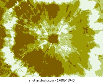 Tie Dye Twist Vector. Green Ink Effect. Spiral Watercolor Pattern. Grassy Vector Fashion. Natural Hand Drawn Fabric. Floral Spiral Bohemian Texture. Trendy Aquarelle Bohemian Painting.