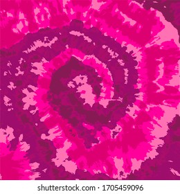 Tie Dye Twist Vector. Hypnotic Spiral. Hot Pink Ink Fashion. Psychedelic Shibori Textile. Magenta Painting. Watercolor Brush Fabric. Purple Bohemian Swirl. Magenta Funky Paint.