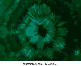 Tie Dye Twist Vector. Organic Acrylic Bohemian Painting. Hypnotic Tie Dye Pattern. Green Vector Effect. Magic Fashion Fashion. Deep Ink Flower. Beautiful Fantasy Bohemian Pattern.