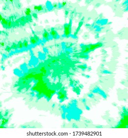 Tie Dye Twist Vector. Psychedelic Spiral. Green Ink Fashion. Hypnotic Dip Dyed Painting. AquaWallpaper. Watercolor Brush Print. Emerald Bohemian Flower. Blue Green Grunge Shirt.