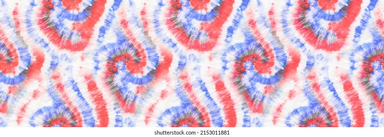 Tie Dye USA Flag. Spiral Seamless Stripe. Blue Red Spiral. Tye Dye Shibori. Seamless Tie Dye. Red Blue Dyed Print. Spiral Brush Vector. Gray Swirl Tie Dye. Vector France Background. Tye Die America
