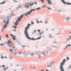 Tie Dye Vector. Boho Pattern. Pink Coral Summer Fashion. Hippie Boho Fabric. Watercolor Effect. Spiral Tie Dye. Pale Pink Indonesian Pattern. Bohemian Art. Textile Print.