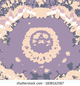 Vector de tintes. Impresión étnica. Impresión textil con mano violeta. Moda Violeta De Verano. Diseño de tinte. Hippie Fabric. Impresión de vectores. Impresión de tinta de lápiz. Tela teñida de espacio.