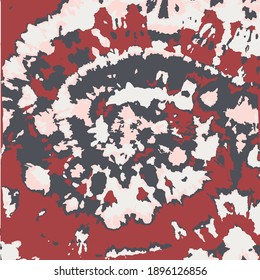 Tie dye Vector. Ethnic Print. Grey Craft Art Shirt Print. Red Hippie Fabric. Tie Dye Design. Bohemian Art. Vector Modern Batik. Tie Dye Print. Batik Brush. Boho Fashion.