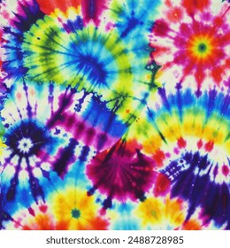 Tie dye vector pattern. Colorful textile.