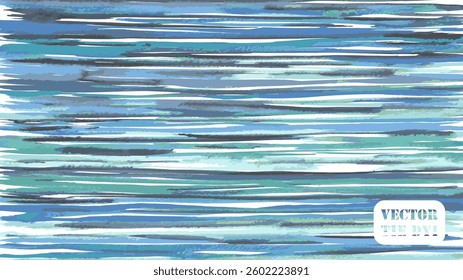 Tie Dye Vector Pattern.  Textile Gradient. Brush Stroke Animal Skin Print.  Africa Lines. Blue and Indigo Geometric Zebra Stripes Abstract Background. Watercolor Digital Ikat Texture. 