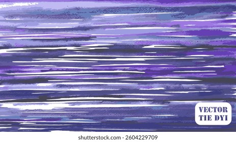 Tie Dye Vector Pattern.  Watercolor Seamless Digital Ikat Texture.  Africa Lines. Geometric Zebra Stripes Abstract Background. Blue and Indigo Textile Gradient. Brush Stroke Animal Skin Repeat Print. 