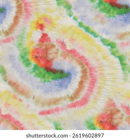 Vectorkleurstof. Roze kleur wervelpatroon. Rainbow Tiedye Patroon. Abstract Roze Herhaling. Grunge Batik Round. 1960 Patroon. Dye Swirl. Spiral Rainbow Tiedye. spiraalvormig helder patroon