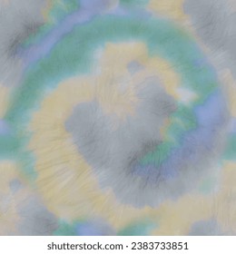 Tie Dye Vector Shirt. Vector Blue Batik. Seamless Tiedye Pattern. Gray Yellow Swirl. Brush Yellow Pattern. Vector Dye Background Blue Seamless Batik. Gray Shirt Background. Blue Yellow Green Grunge.