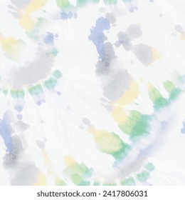 Tie Dye Vector Shirt. Blue Vector Brush Grunge. Seamless Repeat Tie Dye. Blue Seamless Print. Gray Swirl Background. Green Endless Tie Dye. Gray Yellow Shirt. Vector Dye Background Yellow Dyed Print.