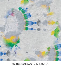 Tie Dye Vector Shirt. Japanese Spiral Texture. White Vector Background. Seamless Tie Dye Shirt. Blue Grunge Swirl. Tye Stripe Pattern. Yellow Brush Tie Dye. Gray Shirt Background. Yellow Grey Batik.