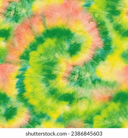 Tie Dye Yellow Shirt. Tie Dye Curve Circle. Circle Tie Dye Batik. Spiral Green Circle. Seamless Dyed Fabric. Green Vector Shibori. Green Swirl Background. Red Dyed Print. Vector Red Paint Background