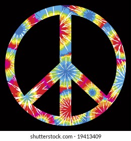 Tie Dyed Peace Symbol