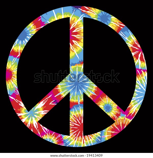 Tie Dyed Peace Symbol Stock Vector (royalty Free) 19413409 