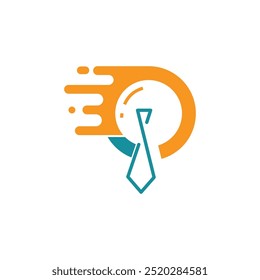 Modelo de ícone de logotipo de design de gravata plana