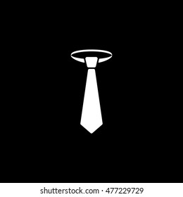 Tie Flat Icon On Black Background