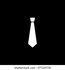 Tie Flat Icon On Black Background