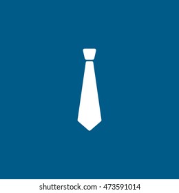 Tie Flat Icon On Blue Background